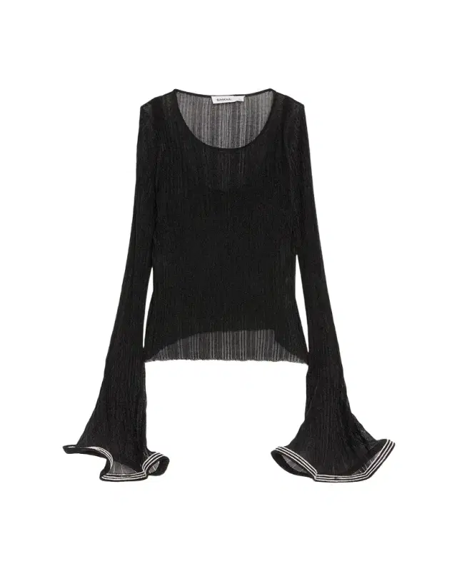 SIMKHAI Maebry Long-Sleeve Rib-Knit Top