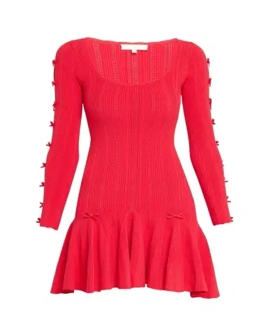 LoveShackFancy Seychelle Bow Pointelle Mini Dress | Thumbnail 1