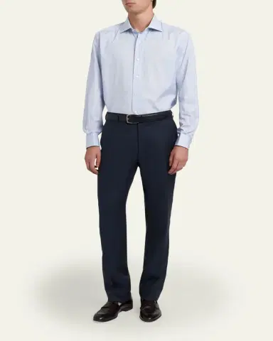 Brioni Men's Fine-Stripe Cotton Sport Shirt | Thumbnail 2 Brioni Men's Fine-Stripe Cotton Sport Shirt | Thumbnail 2