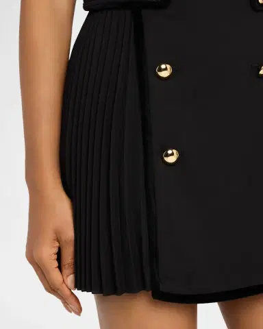 SIMKHAI Doria Short-Sleeve Velvet-Trim Mini Dress | Thumbnail 9 SIMKHAI Doria Short-Sleeve Velvet-Trim Mini Dress | Thumbnail 9