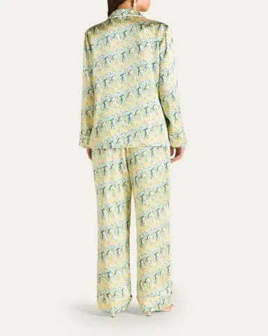 Olivia von Halle Lila Loulou Printed Silk Satin Pajama Set | Thumbnail 3 Olivia von Halle Lila Loulou Printed Silk Satin Pajama Set | Thumbnail 3