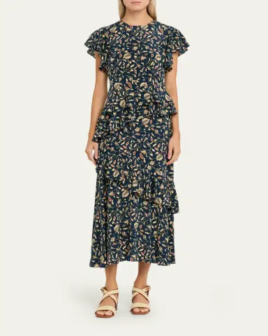 Ulla Johnson Amaia Cascading Ruffle Midi Dress | Thumbnail 2 Ulla Johnson Amaia Cascading Ruffle Midi Dress | Thumbnail 2