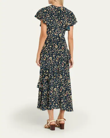 Ulla Johnson Amaia Cascading Ruffle Midi Dress | Thumbnail 3 Ulla Johnson Amaia Cascading Ruffle Midi Dress | Thumbnail 3