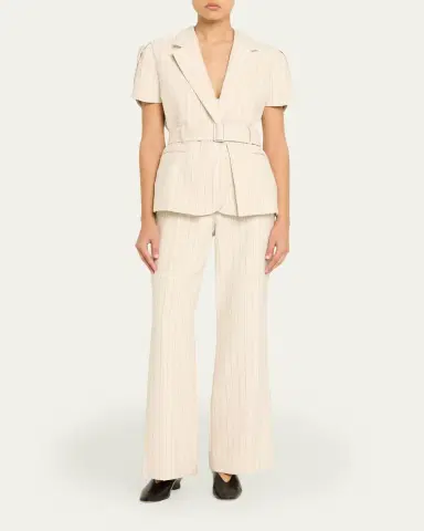 3.1 Phillip Lim Short-Sleeve Belted Pinstripe Jacket | Thumbnail 2 3.1 Phillip Lim Short-Sleeve Belted Pinstripe Jacket | Thumbnail 2