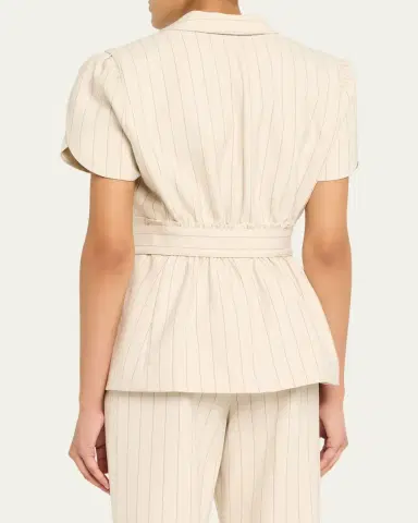 3.1 Phillip Lim Short-Sleeve Belted Pinstripe Jacket | Thumbnail 3 3.1 Phillip Lim Short-Sleeve Belted Pinstripe Jacket | Thumbnail 3