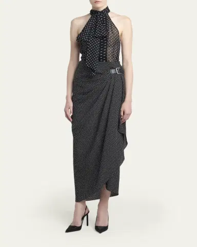 Tom Ford Polka-Dot Chiffon Neck-Tie Sleeveless Blouse | Thumbnail 2 Tom Ford Polka-Dot Chiffon Neck-Tie Sleeveless Blouse | Thumbnail 2