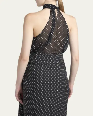 Tom Ford Polka-Dot Chiffon Neck-Tie Sleeveless Blouse | Thumbnail 3 Tom Ford Polka-Dot Chiffon Neck-Tie Sleeveless Blouse | Thumbnail 3