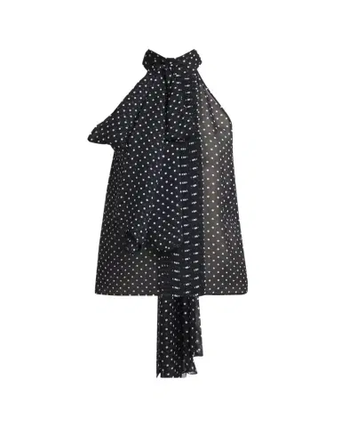 Tom Ford Polka-Dot Chiffon Neck-Tie Sleeveless Blouse | Thumbnail 1 Tom Ford Polka-Dot Chiffon Neck-Tie Sleeveless Blouse | Thumbnail 1