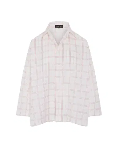 Eskandar A-Line Plaid Cotton Shirt | Thumbnail 1 Eskandar A-Line Plaid Cotton Shirt | Thumbnail 1