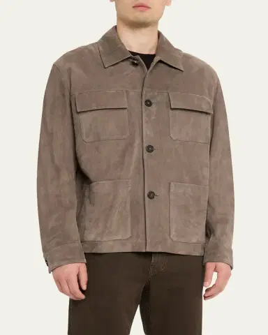 Frame Men's Taupe Suede Chore Coat | Thumbnail 4 Frame Men's Taupe Suede Chore Coat | Thumbnail 4