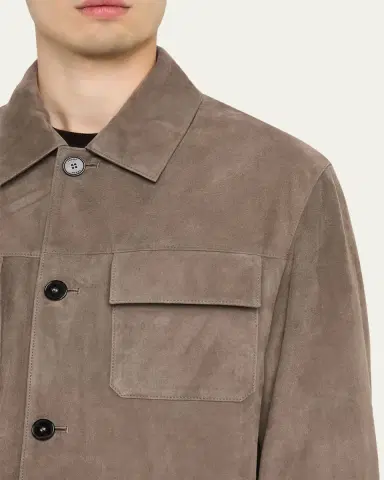 Frame Men's Taupe Suede Chore Coat | Thumbnail 5 Frame Men's Taupe Suede Chore Coat | Thumbnail 5