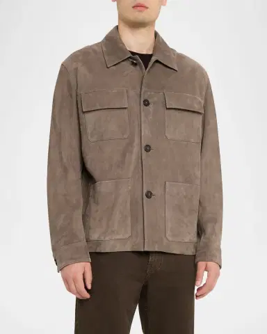 Frame Men's Taupe Suede Chore Coat | Thumbnail 8 Frame Men's Taupe Suede Chore Coat | Thumbnail 8