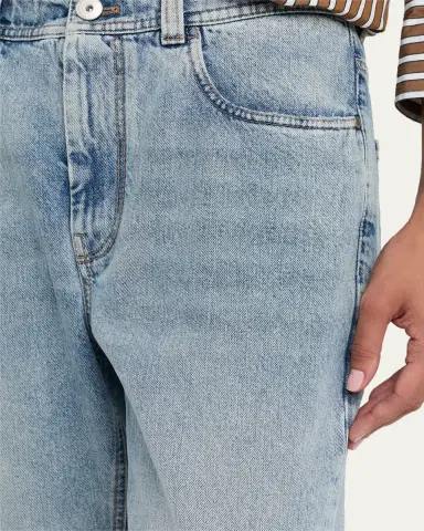 Brunello Cucinelli Authentic Denim Relaxed Tapered-Leg Ankle Jeans | Thumbnail 5