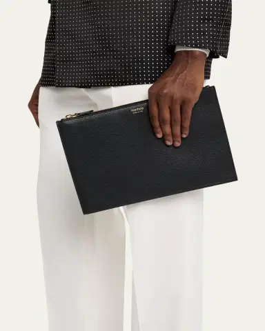 Tom Ford Men's Leather Flat Pouch with Strap | Thumbnail 2 Tom Ford Men's Leather Flat Pouch with Strap | Thumbnail 2