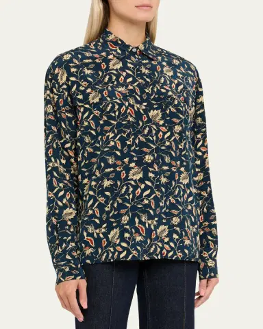 Ulla Johnson Soren Silk Crepe de Chine Shirt | Thumbnail 4