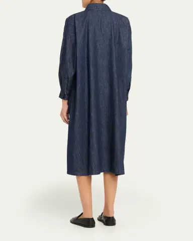 Eskandar Angle To Front Side Seam Shirt Dress With Collar | Thumbnail 3 Eskandar Angle To Front Side Seam Shirt Dress With Collar | Thumbnail 3
