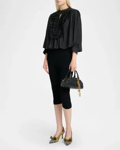Chloé Small Bowling Top-Handle Bag in Leather | Thumbnail 9