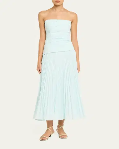 Simkhai Arie Strapless Pleated Maxi Dress | Thumbnail 2