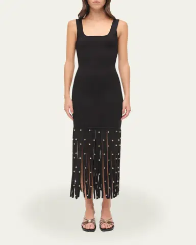 Simkhai Romelia Fringe Knit Midi Dress | Thumbnail 2