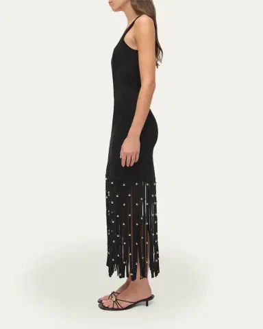 Simkhai Romelia Fringe Knit Midi Dress | Thumbnail 4