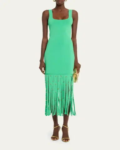 Simkhai Romelia Fringe Knit Midi Dress | Thumbnail 6