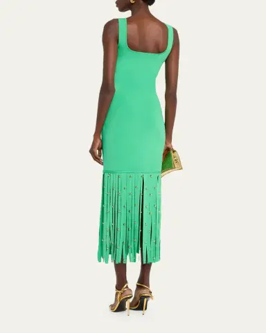 Simkhai Romelia Fringe Knit Midi Dress | Thumbnail 7