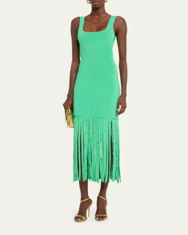 Simkhai Romelia Fringe Knit Midi Dress | Thumbnail 8