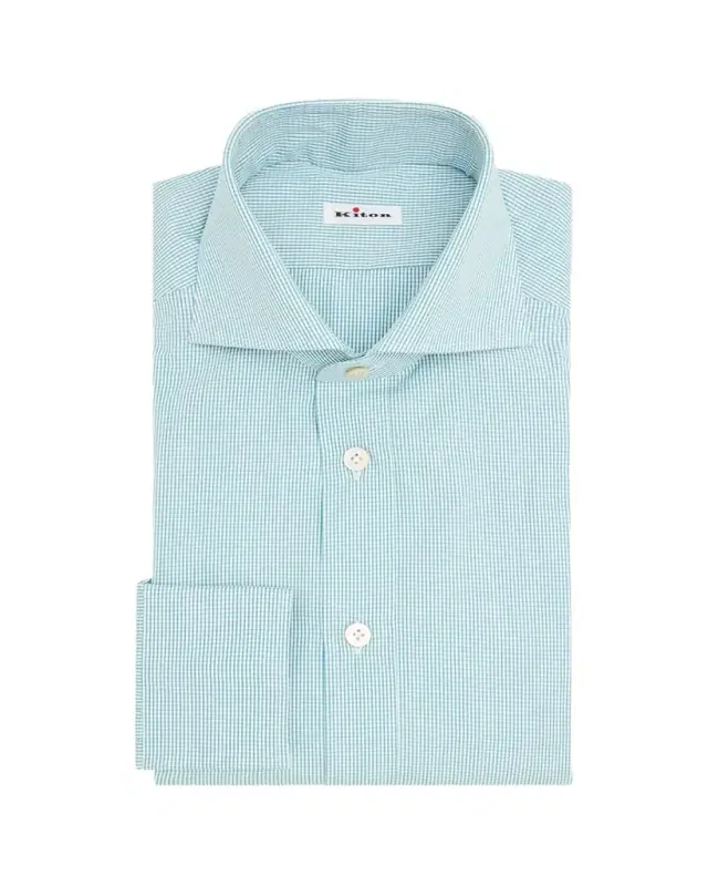 Men's Mini-Check Cotton Dress Shirt