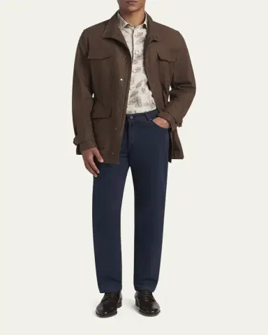 Kiton Men's Straight Leg Cotton-Stretch Five-Pocket Pants | Thumbnail 2 Kiton Men's Straight Leg Cotton-Stretch Five-Pocket Pants | Thumbnail 2