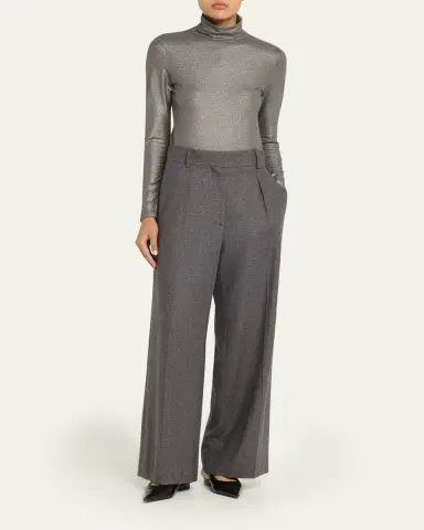 MAJESTIC FILATURES Metallic Long-Sleeve Turtleneck Top | Thumbnail 2