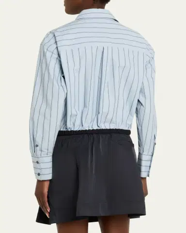 3.1 Phillip Lim Striped Cropped Button-Front Shirt | Thumbnail 3