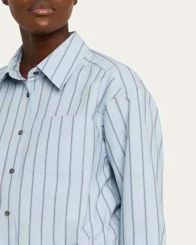 3.1 Phillip Lim Striped Cropped Button-Front Shirt | Thumbnail 5