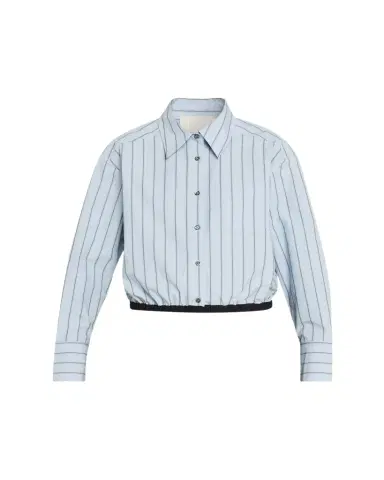 3.1 Phillip Lim Striped Cropped Button-Front Shirt | Thumbnail 1