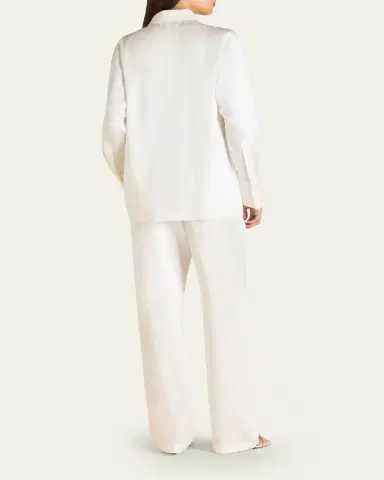 Olivia von Halle Bacall Straight-Leg Silk Pajama Set | Thumbnail 3
