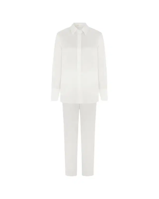 Olivia von Halle Bacall Straight-Leg Silk Pajama Set