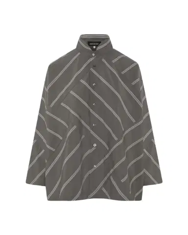 Eskandar A-Line Patchwork Striped Cotton Shirt | Thumbnail 1