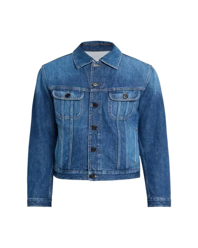 Givenchy Men's Medium Blue Denim Jacket with eather abel