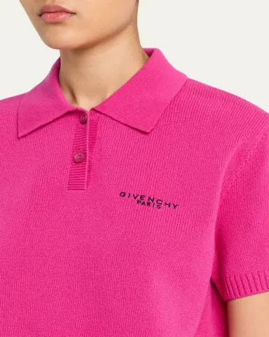 Givenchy Short-Sleeve Cashmere-Wool Polo Shirt | Thumbnail 5 Givenchy Short-Sleeve Cashmere-Wool Polo Shirt | Thumbnail 5