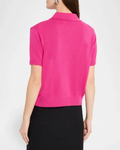 Givenchy Short-Sleeve Cashmere-Wool Polo Shirt | Thumbnail 7 Givenchy Short-Sleeve Cashmere-Wool Polo Shirt | Thumbnail 7