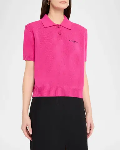 Givenchy Short-Sleeve Cashmere-Wool Polo Shirt | Thumbnail 8 Givenchy Short-Sleeve Cashmere-Wool Polo Shirt | Thumbnail 8