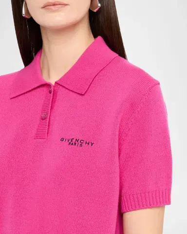 Givenchy Short-Sleeve Cashmere-Wool Polo Shirt | Thumbnail 9 Givenchy Short-Sleeve Cashmere-Wool Polo Shirt | Thumbnail 9