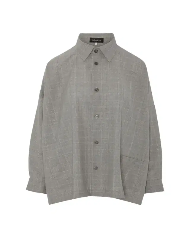 Wide Longer Back Shirt Jacket With Collar - Mid Plus Length