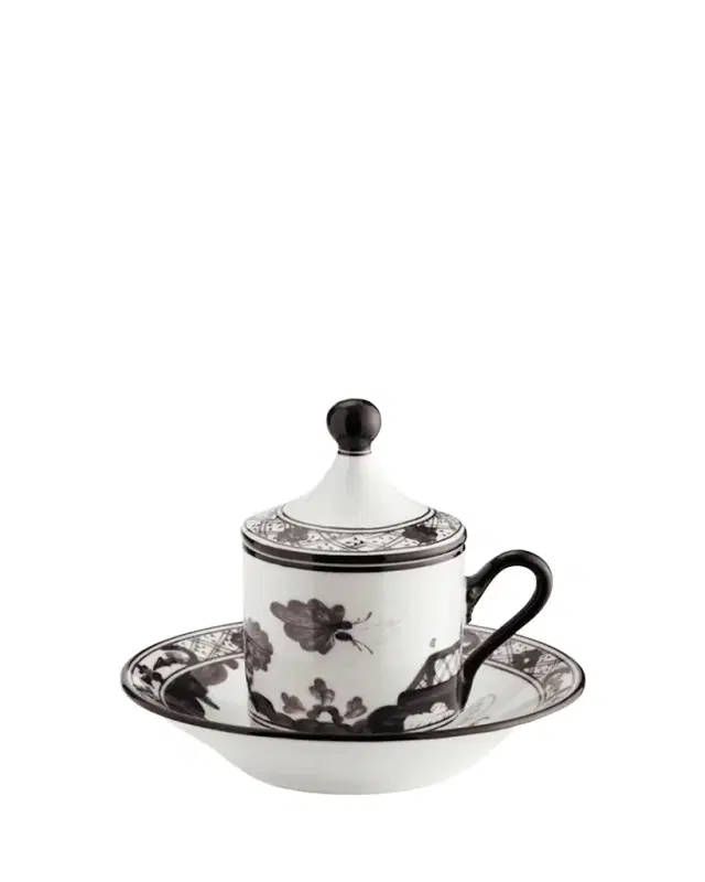 GINORI 1735 Oriente Italiano Empire-Style Coffee Cups & Saucers, Set of 2