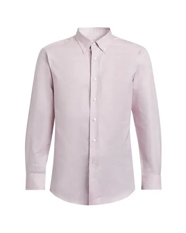 Brioni Men's Textured Cotton Button-Collar Dress Shirt