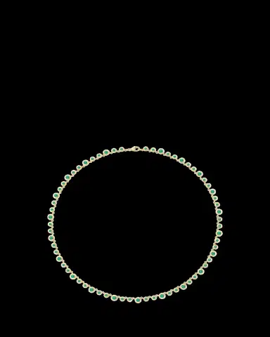 GEMELLA JEWELS 18K Yellow Gold Emerald Tennis Necklace | Thumbnail 2