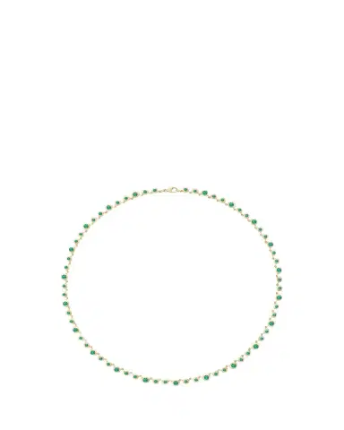 GEMELLA JEWELS 18K Yellow Gold Emerald Tennis Necklace | Thumbnail 1