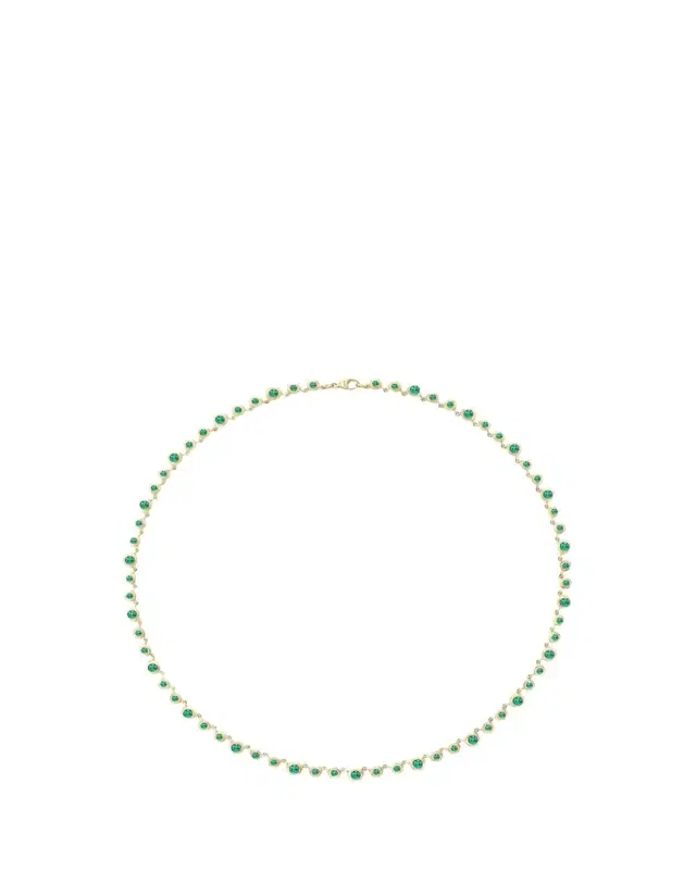 Gemella Jewels 18K Yellow Gold Emerald Tennis Necklace