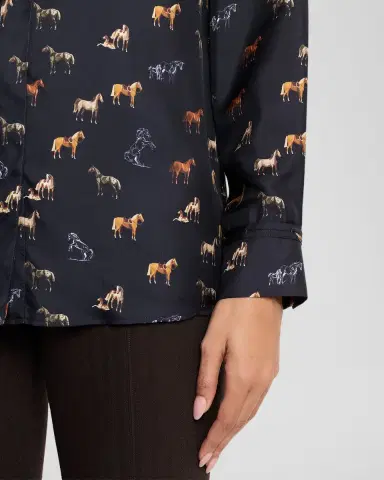 Gabriela Hearst Cruz Horse-Print Silk Button-Down Shirt | Thumbnail 9