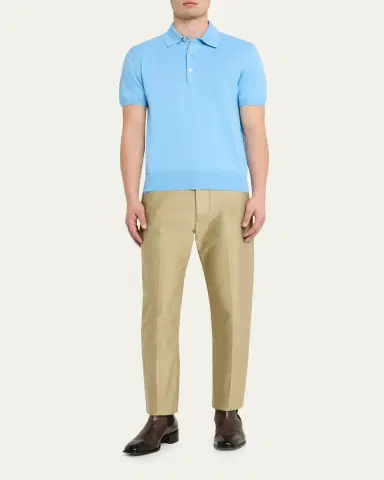 Tom Ford Men's Classic-Fit Cotton Knit Polo Shirt | Thumbnail 6 Tom Ford Men's Classic-Fit Cotton Knit Polo Shirt | Thumbnail 6