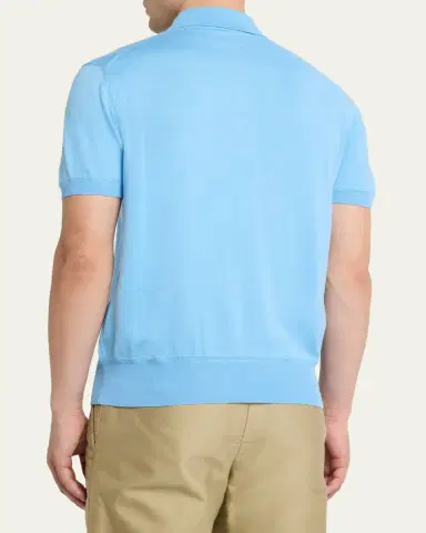 Tom Ford Men's Classic-Fit Cotton Knit Polo Shirt | Thumbnail 7 Tom Ford Men's Classic-Fit Cotton Knit Polo Shirt | Thumbnail 7
